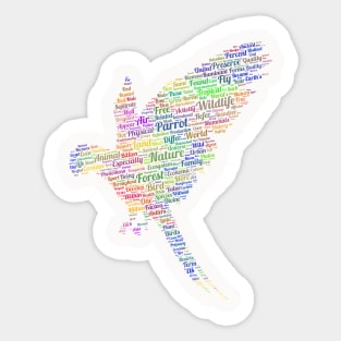 Parrot Bird Free Wildlife Text Word Cloud Sticker